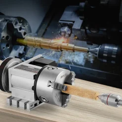Tête de division, mandrin 3 mâchoires K11-100 mm, diviseur fraiseuse CNC 4ème axe.
