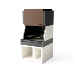 TUOZI - Barbecue bois charbon KITAWAY La Valenciana (Gris/Blanc - 100x100x220cm) REF: T01094 - Robuste, idéal jardin extérieur