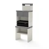 TUOZI - Barbecue fixe pour bois et charbon modèle PLAN 1 MAx(Gris/Blanc - 78x47x192cm) REF: 8041 - FormatxL, parfait extérieur