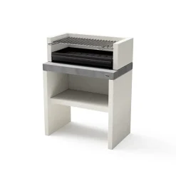 TUOZI - Barbecue fixe pour charbon modèle PLAN 1 PLUS (Gris/Blanc - 78x47x102cm) REF: 8025/1 - Résistant, idéal pour extérieur