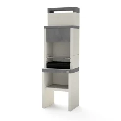 TUOZI - Barbecue fixe pour charbon modèle PLAN 0 MAx(Gris/Blanc - 59x47x192cm) REF: 8030 - Idéal pour grands repas