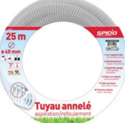 Tuyau annelé flexible diam.40 mm, L.25 m