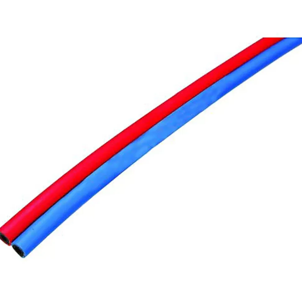 Tuyau de gaz en caoutchouc jumelé diamètre 6,3x12mm pour oxygène / acetylène, longueur 25m, 10 bars - GCE CHARLEDAVE - W000010077