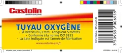 Tuyau oxygène diamètre intérieur Castolin Ø6,3, l. 5 m