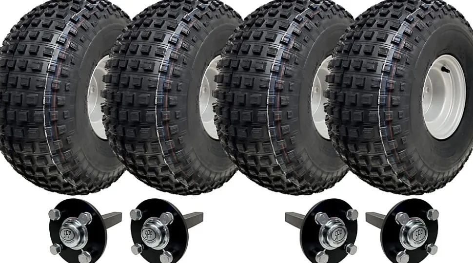 Twin axle - ATV quad trailer kit 620kg capacity, 22x11.00-8 knobby wheels (no hi