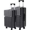 Valise 2 Pièces, Coque Rigide En Abs, Serrure à Combinaison Tsa Et Poignée Télescopique, Noire