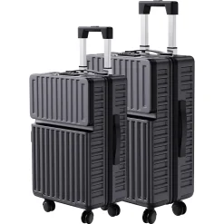 Valise 2 Pièces, Coque Rigide En Abs, Serrure à Combinaison Tsa Et Poignée Télescopique, Noire