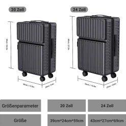 Valise 2 Pièces, Coque Rigide En Abs, Serrure à Combinaison Tsa Et Poignée Télescopique, Noire