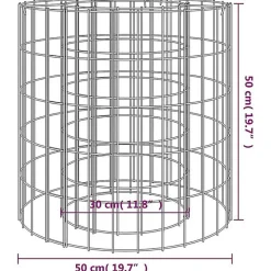 VidaXL - Foyer en gabion - Fer galvanise - 50 cm - Design circulaire
