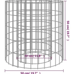 VidaXL - Foyer en gabion - Fer galvanise - 50 cm - Design circulaire