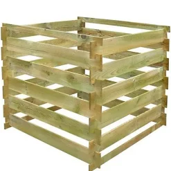 vidaXL Bac à compost à lattes 0,54 m3 Carré Bois