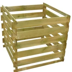 vidaXL Bac à compost à lattes 0,54 m3 Carré Bois