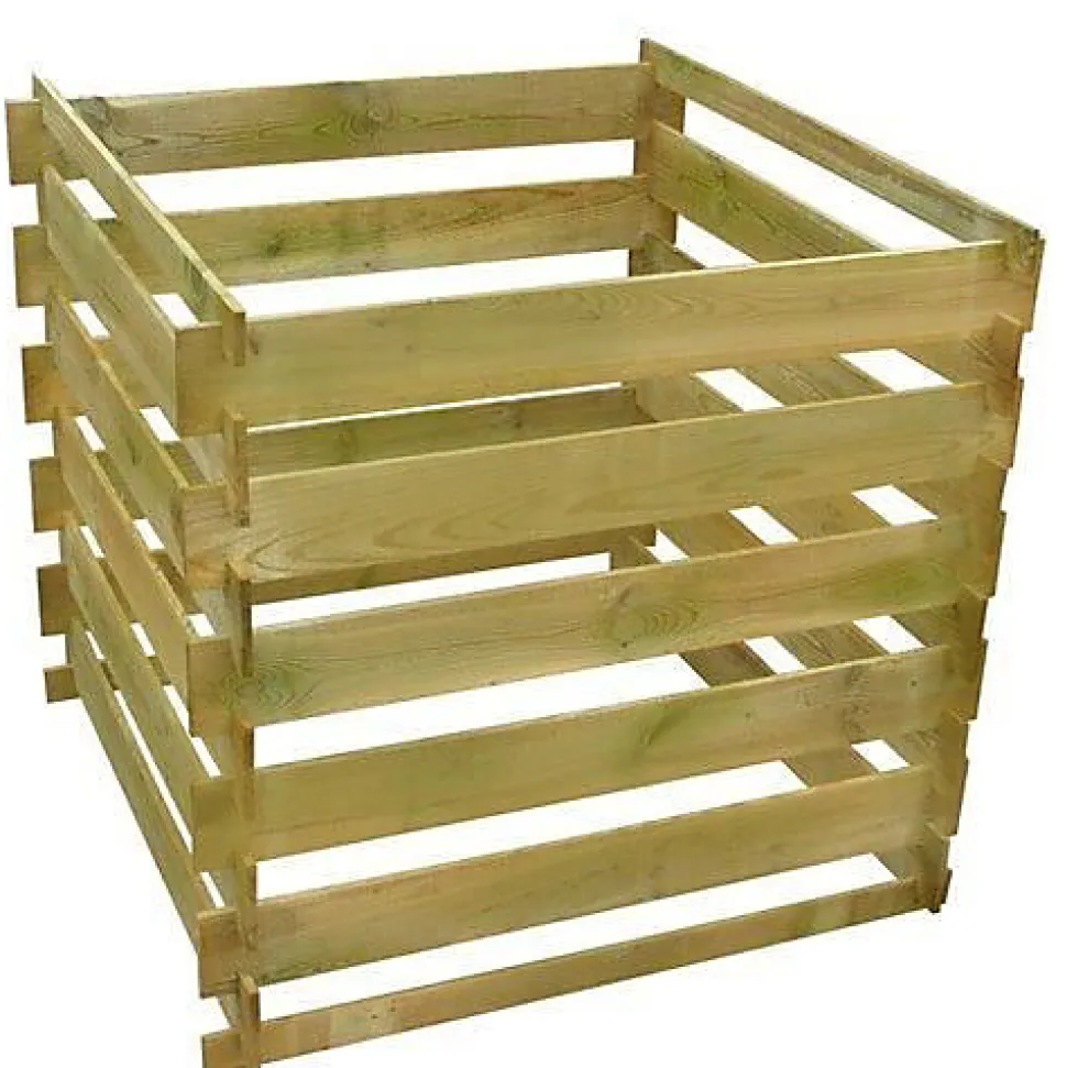 vidaXL Bac à compost à lattes 0,54 m3 Carré Bois