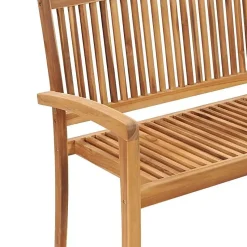 vidaXL Banc 2 places empilable de jardin 128,5 cm Bois de teck solide