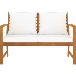 vidaXL Banc de jardin avec coussin crème 120 cm Bois solide d'acacia