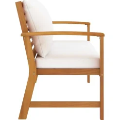 vidaXL Banc de jardin avec coussin crème 120 cm Bois solide d'acacia