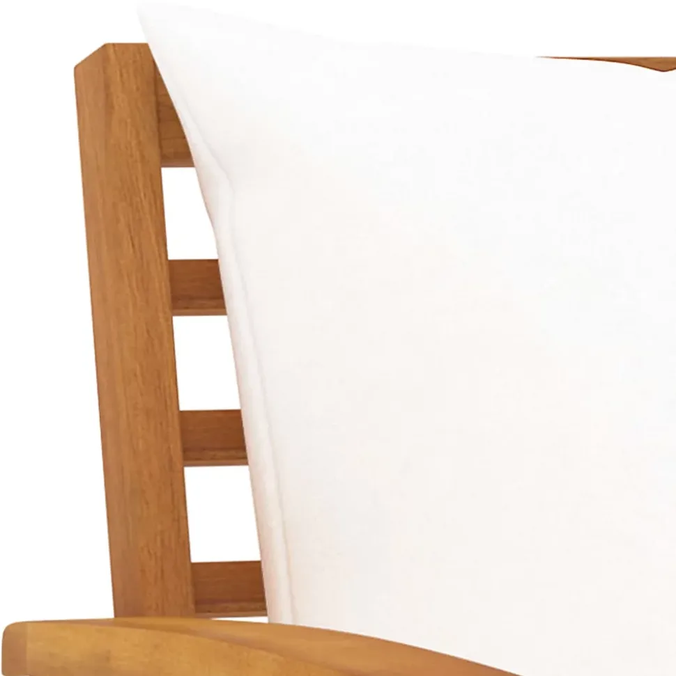 vidaXL Banc de jardin avec coussin crème 120 cm Bois solide d'acacia