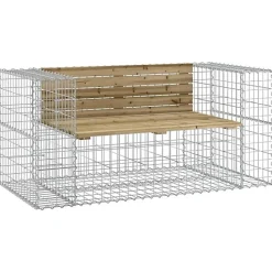 vidaXL Banc de jardin design gabion 143x71x65,5cm bois de pin imprégné 834379
