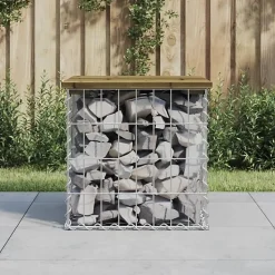 vidaXL Banc de jardin design gabion 43x44x42 cm bois de pin imprégné 834337