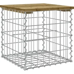 vidaXL Banc de jardin design gabion 43x44x42 cm bois de pin imprégné 834337
