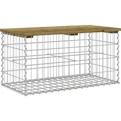 vidaXL Banc de jardin design gabion 83x44x42 cm bois de pin imprégné 834358