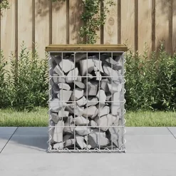 vidaXL Banc de jardin design gabion 33x31x42 cm bois de pin imprégné 834328