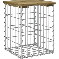 vidaXL Banc de jardin design gabion 33x31x42 cm bois de pin imprégné 834328
