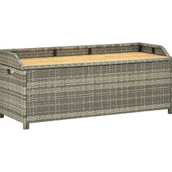 vidaXL Banc de Rangement de Jardin Coffre de Rangement d'Extérieur Banc de Rangement Stockage Arrière-cour 120 cm Résine 46481