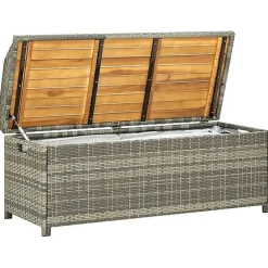vidaXL Banc de Rangement de Jardin Coffre de Rangement d'Extérieur Banc de Rangement Stockage Arrière-cour 120 cm Résine 46481