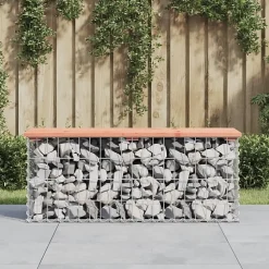 vidaXL Banc jardin design gabion 103x31,5x42 cm bois massif de douglas 834351