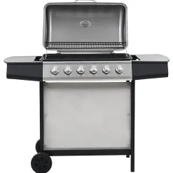 vidaXL Barbecue Grille au Gaz 6 Zones de Cuisson Inox Argenté Terrasse Jardin 44286