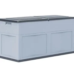 vidaXL Boîte de rangement de jardin 320 L Gris Noir