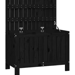 vidaXL Boîte de rangement de jardin Noir 76x42,5x54 cm Bois massif pin 823826