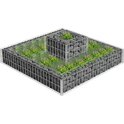 vidaXL Jardinière en gabion Acier galvanisé 120x120x20 cm
