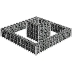 vidaXL Jardinière en gabion Acier galvanisé 120x120x20 cm