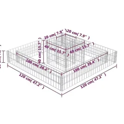 vidaXL Jardinière en gabion Acier galvanisé 120x120x20 cm