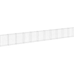 vidaXL Mur en gabion avec couvercles Acier galvanisé 900x30x100 cm