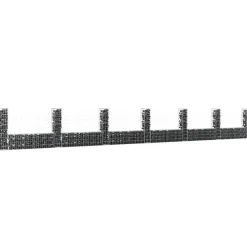 vidaXL Panier de gabion en forme de U avec 7 poteaux Fer 740x20x100 cm