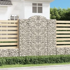vidaXL Panier de Gabions Arqué Cage à Gabion Mur de Gabion Panier à Pierre Gabion pour Pierre Jardin Patio Extérieur 153491