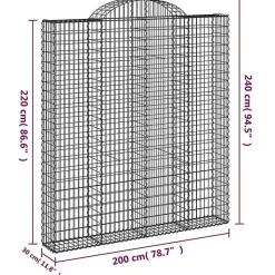 vidaXL Panier de Gabions Arqué Cage à Gabion Mur de Gabion Panier à Pierre Gabion pour Pierre Jardin Patio Extérieur 153491