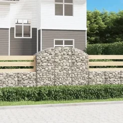 vidaXL Panier de Gabions Arqué Cage à Gabion Mur de Gabion Panier à Pierre Gabion pour Pierre Jardin Patio Extérieur 153456