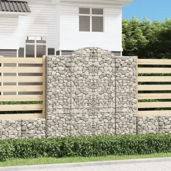 vidaXL Paniers à gabions arqués 4 pcs 200x50x200-220 cm Fer galvanisé 3146427