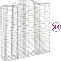vidaXL Paniers à gabions arqués 4 pcs 200x50x200-220 cm Fer galvanisé 3146427