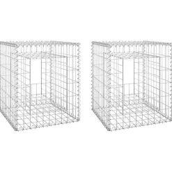 vidaXL Poteaux à panier de gabion 2 pcs 50x50x60 cm Fer
