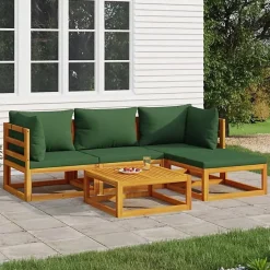 vidaXL Salon de Jardin avec Coussins 5 pcs, Canapés avec Dossier, Ensemble de Meubles avec Table Basse Patio Terrasse, 3155310
