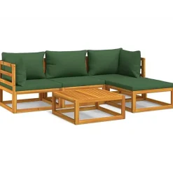 vidaXL Salon de Jardin avec Coussins 5 pcs, Canapés avec Dossier, Ensemble de Meubles avec Table Basse Patio Terrasse, 3155310