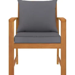 vidaXL 2x Bois d'Acacia Chaises de Jardin avec Coussin Fauteuils de Patio Chaises de Terrasse Fauteuils de Balcon Extérieur 311832