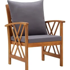 vidaXL 2x Bois d'Acacia Massif Chaises de Jardin avec Coussins Fauteuils de Patio Fauteuils de Jardin Chaises de Terrasse 310268