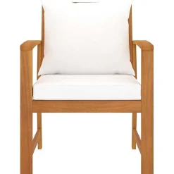 vidaXL 2x Bois d'Acacia Massif Chaises de Jardin avec Coussin Fauteuils de Patio Chaises de Terrasse Fauteuils de Balcon 311831