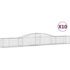 vidaXL 10x Paniers à Gabions Arqués Cages à Gabions Arquées Murs de Gabion Barrières de Jardin Terrasse Extérieur 3146965
